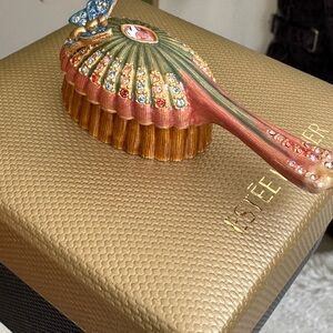 Estee Lauder Gold and Pink Jeweled Hairbrush